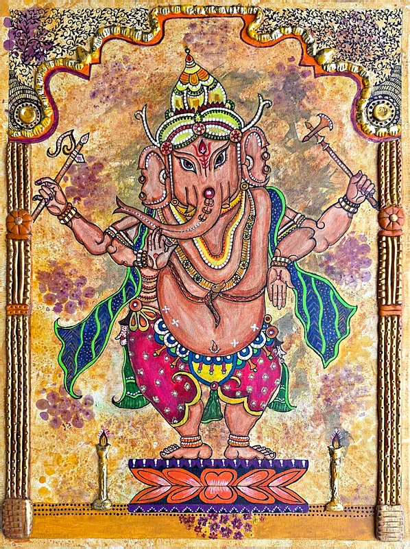 Gilded Ganesha: Kerala Mural