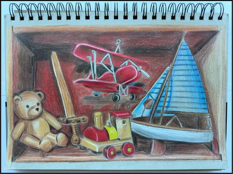 Toy Box — Teddy, Biplane & Sailboat